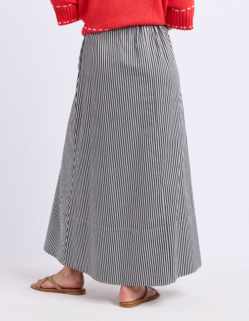 The Willow Skirt - Navy/White Stripe