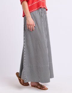 The Willow Skirt - Navy/White Stripe