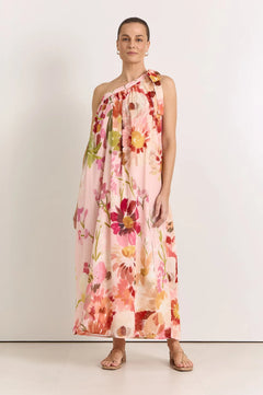 Ricci One Shoulder Cotton Maxi Dress - Cotswolds