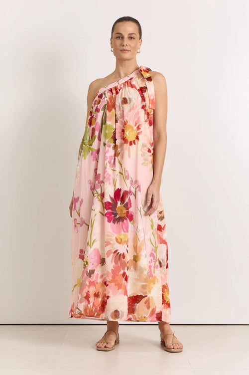 Ricci One Shoulder Cotton Maxi Dress - Cotswolds