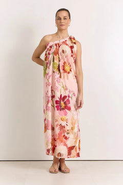 Ricci One Shoulder Cotton Maxi Dress - Cotswolds