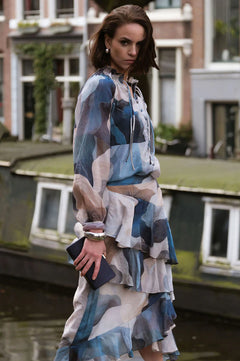 Peta Printed Frilled Skirt