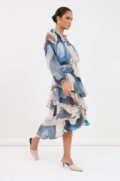 Peta Printed Frilled Skirt