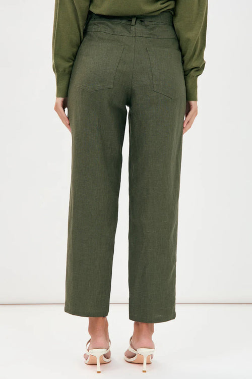 Tiffany Belted Linen Pant
