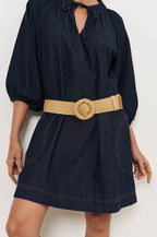 Round Buckle Stretch Belt