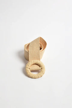 Round Buckle Stretch Belt