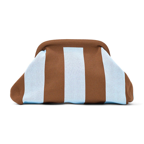 Dumpling Clutch - Blue/Chocolate