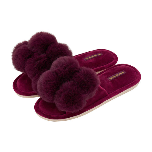 Pom Pom Slipper - Mulberry
