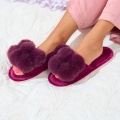 Pom Pom Slipper - Mulberry