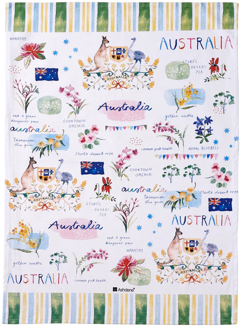 Australia Down Under Tea Towel