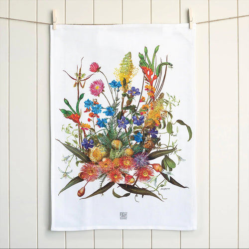 Australian Natives Tea Towel - Mr Towazas Bread Board