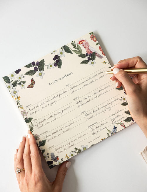 Magnetic Meal Planner Notepad - Cockatoo