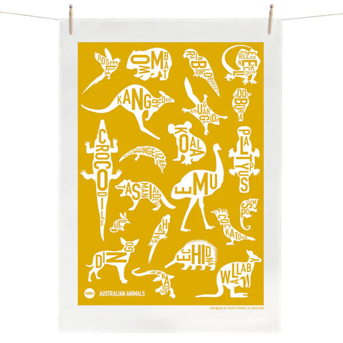 Australian Animals Tea Towel - Honey