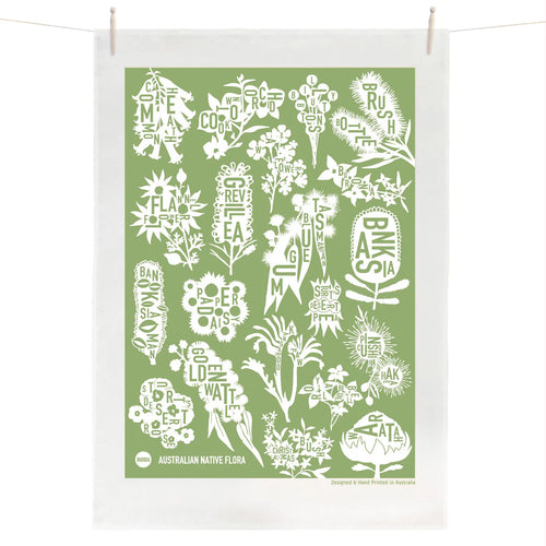 Australian Native Flora Tea Towel - Eucalyptus