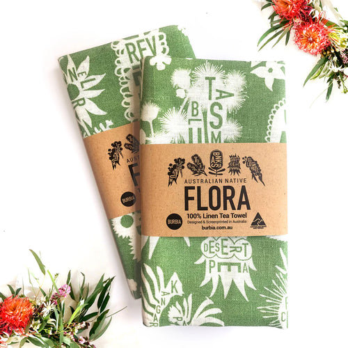 Australian Native Flora Tea Towel - Eucalyptus