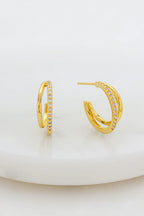 Celeste Hoop - Gold/Clear