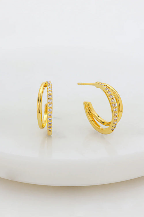 Celeste Hoop - Gold/Clear