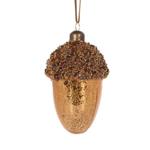 Copper woodland acorn bauble