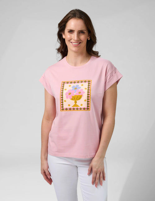Cuff Tee Jardin Tile - Mauve