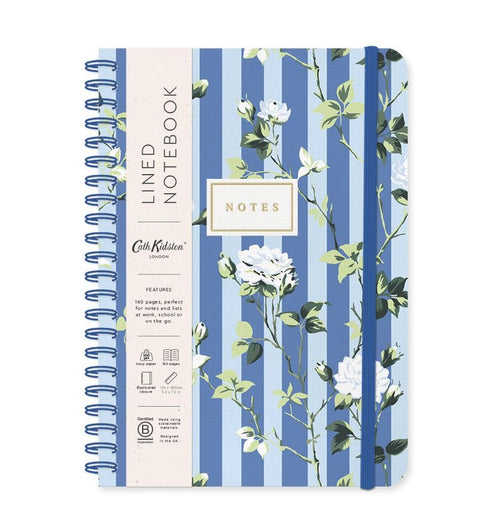 Cath Kidston B6 Spiral Notebook - Stripe Floral