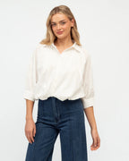 Bubble Hem Shirt - White