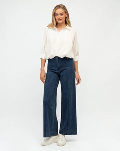 Bubble Hem Shirt - White