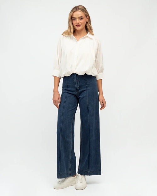 Bubble Hem Shirt - White