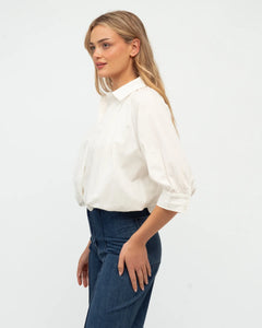 Bubble Hem Shirt - White