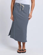 Travel Skirt - Navy Stripe