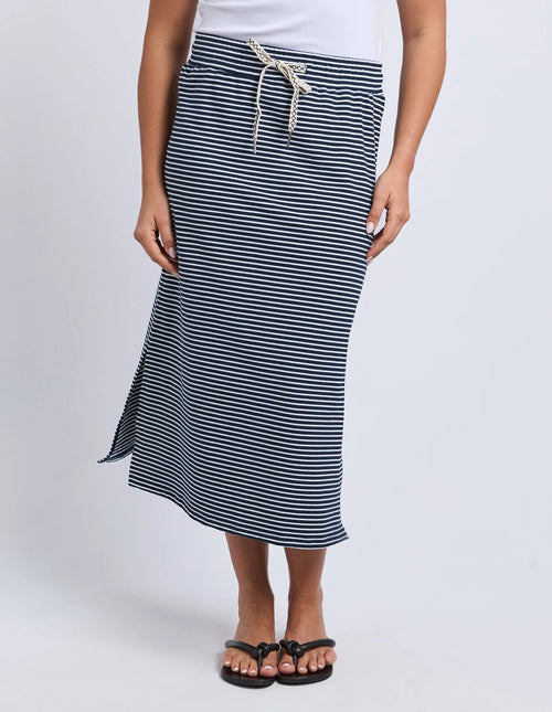 Travel Skirt - Navy Stripe