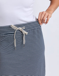 Travel Skirt - Navy Stripe