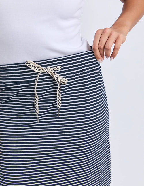 Travel Skirt - Navy Stripe