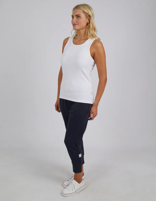 Rib Crew Tank - White
