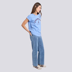 Effortless Contrast Tee - Cornflower Blue