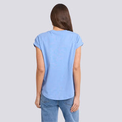 Effortless Contrast Tee - Cornflower Blue