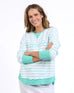 Simplified Stripe Crew - Neon Mint