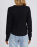 Scoop Long Sleeve Rib - Black