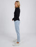 Scoop Long Sleeve Rib - Black