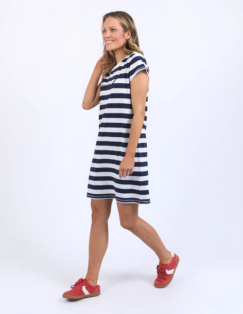 Signature Stripe Tee Dress - Navy/White