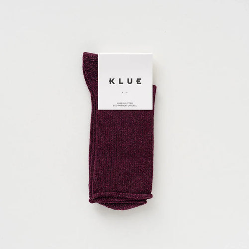Lurex Glitter Socks - Burgundy