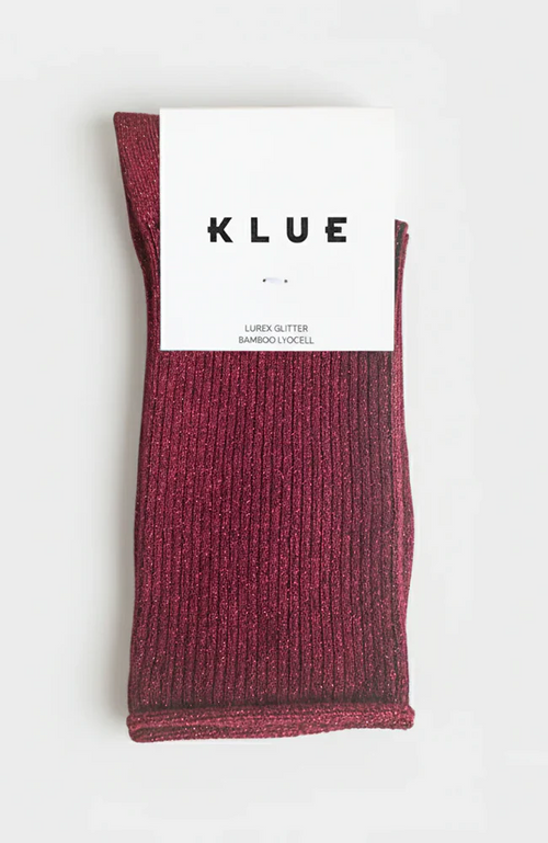 Lurex Glitter Socks - Cherry