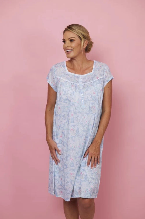 Cap Sleeve Nightie - Vintage Paisley