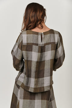 Linen Top - Breen Plaid