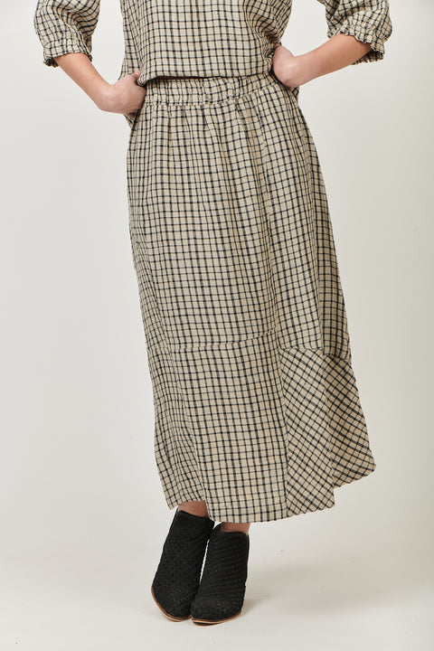 Linen Skirt - Black Matrix