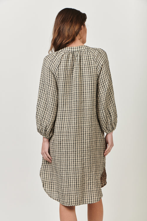 Linen Dress - Black Matrix