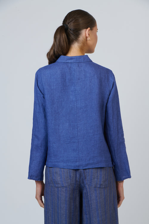 Linen Collared Shirt - Placid