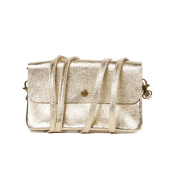 Metalic Clutch/Crossbody Bag - Gold
