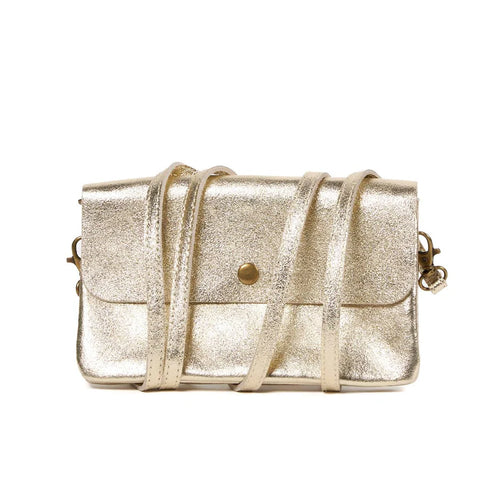 Metalic Clutch/Crossbody Bag - Gold