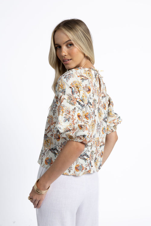 Sia Blouse - Kaffir Lily print
