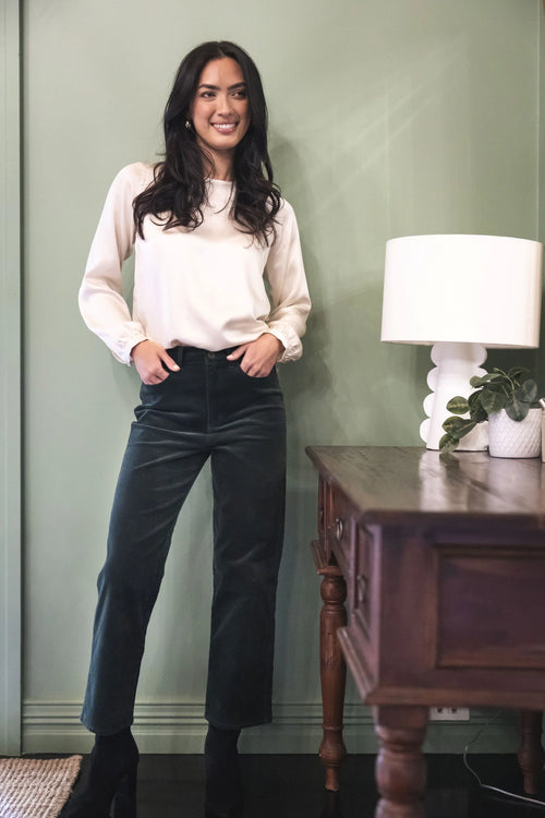 Va Va Velour Pant - Pine
